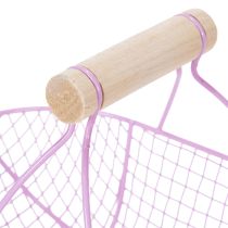 gjenstander Trådkurv med trehåndtak, ideell for moderne livsstil og stilig dekorasjon, 17 cm, 6 deler