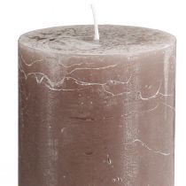 gjenstander Store brune kuppellys 70×120 mm 4-pakning – Elegante sylinderlys i røykbrunt, gjennomfarget for dekorasjon og hygge