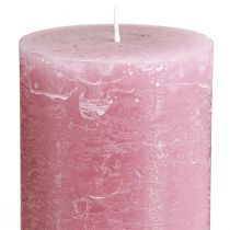 gjenstander Støvete rose-søylelys 70 × 120 mm, gjennomfarget, sett med 4, dekorative lys til bryllup og hjem