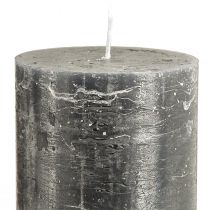 gjenstander Elegante antrasittfargede kuppellys 85x200mm - Rustikk design, lang brenntid, sett med 2 for stilig dekorasjon