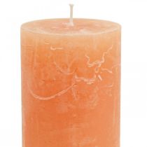 gjenstander Ensfargede lys Orange Peach søylelys 60×100mm 4stk