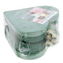 gjenstander Blomstret skumhjerte med klikksystem plug-in materiale grønn 20cm 2 stk