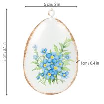 gjenstander Påskeegg med vårblomster, ideelle til påskebuketter eller vinduer, 8 cm, 8 stk.
