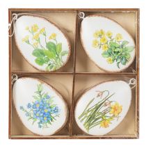 gjenstander Påskeegg med vårblomster, ideelle til påskebuketter eller vinduer, 8 cm, 8 stk.