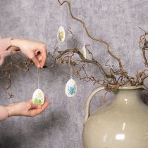 gjenstander Påskeegg med vårblomster, ideelle til påskebuketter eller vinduer, 8 cm, 8 stk.