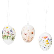 gjenstander Påskeegg med vår- og blomstermotiver, påskedekorasjon av høy kvalitet, 6 cm, 6 stk.