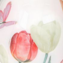 gjenstander Påskeeggdekorasjon, tulipanmotiv med bånd til oppheng og vårdekorasjon, 6 cm, 12 stk.