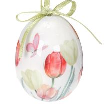gjenstander Påskeeggdekorasjon, tulipanmotiv med bånd til oppheng og vårdekorasjon, 6 cm, 12 stk.
