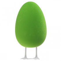 gjenstander Påskeegg med føtter dekorativ egggrønn flokket Utstillingsvindudekor påske H25cm