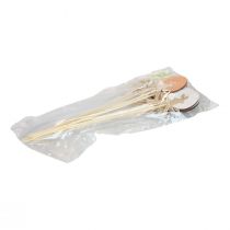 gjenstander Blomsterplugg påskepynt treegg med kanin fargerik 5×7cm 12 stk