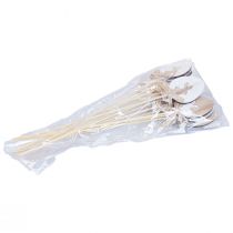 gjenstander Blomsterplugg påskepynt treegg med kanin natur 5×7cm 12 stk