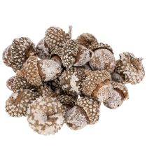 gjenstander Eikenøtter, naturprodukt til dekorasjon, hvitkalkede, 1-3 cm, 300 g