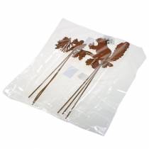 gjenstander Hage staker ekorn på gren patina metall H42cm 3stk