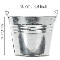 gjenstander Bøtte Ø10cm H8cm 10 stk. sink, blank