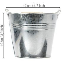 gjenstander Bøtte Ø12cm H10cm 8 stk. sink, blank