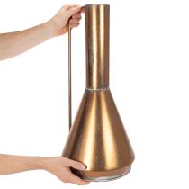 gjenstander Elegant gulvvase, vintage-stil, orientalsk, dekorativ mugge i kobberfarget metall, Ø27 cm H58 cm
