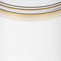 gjenstander Elegant Moiré-kransbånd, 125 mm, hvitt med gullkant - Dekorativt bånd av høy kvalitet for blomsterdekorasjoner og feiringer