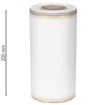 gjenstander Elegant moiré-kransbånd, 200 mm hvitt med gullperlekant og spesiell finish, 25 m - Perfekt for dekorasjoner og feiringer