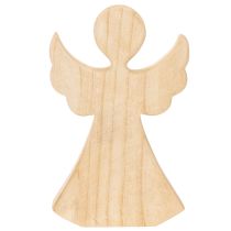 gjenstander Dekorativ engelfigur i tre laget av lyst, naturlig treverk, juledekorasjon, 30 cm
