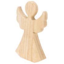 gjenstander Dekorativ engelfigur i tre laget av lyst, naturlig treverk, juledekorasjon, 30 cm