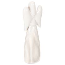 gjenstander Englefigur med hjertedekorasjon i kremhvit, 23 cm