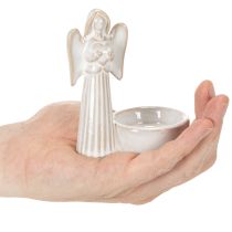 gjenstander Engleskåldekorasjon med liten figur og rund telysholder 10 cm 3 stk