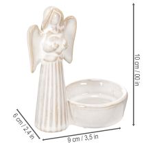 gjenstander Engleskåldekorasjon med liten figur og rund telysholder 10 cm 3 stk
