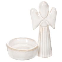 gjenstander Engleskåldekorasjon med liten figur og rund telysholder 10 cm 3 stk