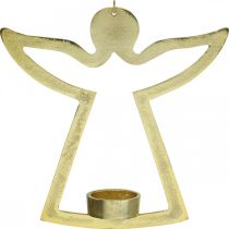 gjenstander Dekorativ engel, telysholder til oppheng, metallpynt gyllen H20cm