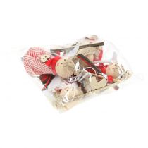 gjenstander Engel som dekorativ figur 15cm rød, hvit 4 stk