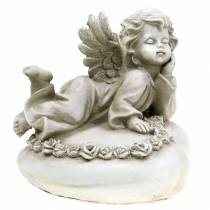 Dekorativ engel på hjertet med LED 16 cm 19 cm H14,5 cm