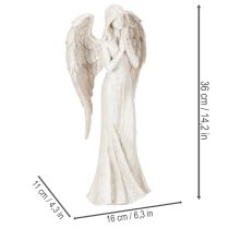 gjenstander Englefigur som står og ber, dekorasjon, 36 cm