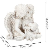 gjenstander Engledekorasjon Barne Engelpar med Hjerteskulptur 24cm
