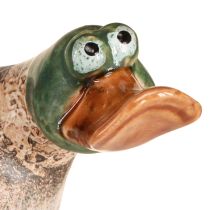 gjenstander Ducks dekorative keramiske spring drake brun grønn L15cm 2 stk