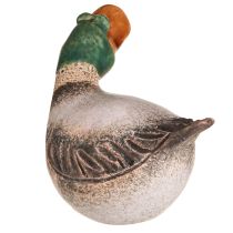 gjenstander Ducks dekorative keramiske spring drake brun grønn L15cm 2 stk