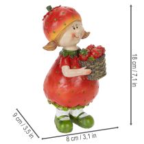 gjenstander Dekorativ figur av jordbærjente til sommerdekor, søt statue til stue og balkong, 18 cm