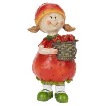 gjenstander Dekorativ figur av jordbærjente til sommerdekor, søt statue til stue og balkong, 18 cm