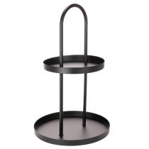gjenstander Rundt dekorativt metallbrett med to nivåer, 58 cm