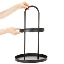 gjenstander Rundt dekorativt metallbrett med to nivåer, 58 cm