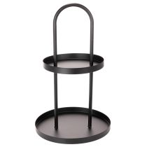 gjenstander Rundt dekorativt metallbrett med to nivåer, 58 cm