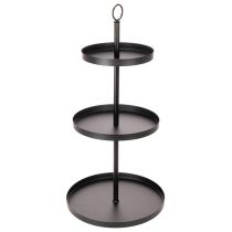 gjenstander Tre-etasjes rundt serveringsstativ i metall for borddekorasjon i flere etasjer, 61 cm