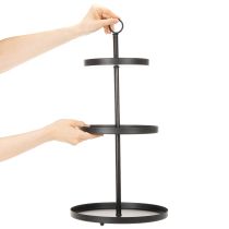 gjenstander Tre-etasjes rundt serveringsstativ i metall for borddekorasjon i flere etasjer, 61 cm