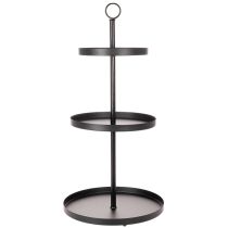 gjenstander Tre-etasjes rundt serveringsstativ i metall for borddekorasjon i flere etasjer, 61 cm