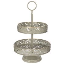 gjenstander Dekorativt serveringsbrett med håndtak, stjernemotiv, to nivåer, 49 cm