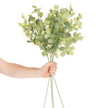 gjenstander Kunstig eukalyptusgren med runde blader, 75 cm, 4 stk.