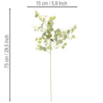gjenstander Kunstig eukalyptusgren med runde blader, 75 cm, 4 stk.