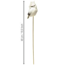 gjenstander Ugle på pinne hvit 9cm L48cm