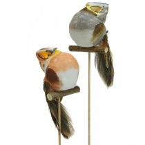 gjenstander Deco plugg ugle, blomsterdekor, ugle med fjær H5,5cm 6stk