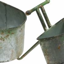 Urtepottesykkel sinkgrå, grønn 40 × 14 × 21cm