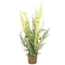 gjenstander Kunstig bregneplante med rotklump for dekorasjon av hjem og kontor, 57 cm